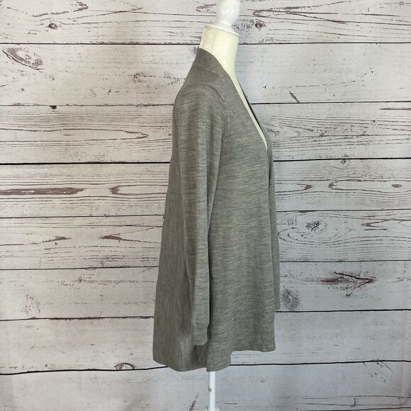 The White Company Cardigan Womens Small Merino Wool Sweater Open Front Taupe - Picture 4 of 8